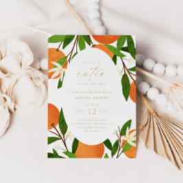 Eine kleine Süsse | Moderne Citrus Neutral Baby Du Einladung