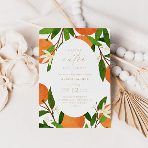 Eine kleine Süsse Moderne Citrus Neutral Baby Du Einladung