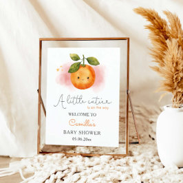 Eine kleine Süsse Orange Baby Dusche Empfang Poster