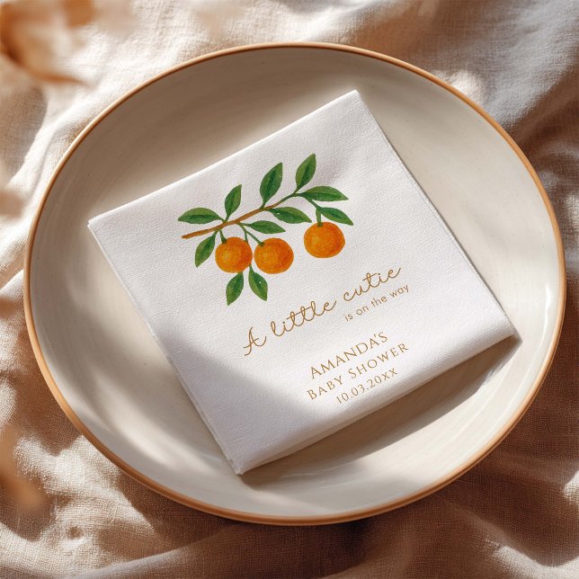 Eine kleine Süsse Orange Babydusche Serviette (Von Creator hochgeladen)