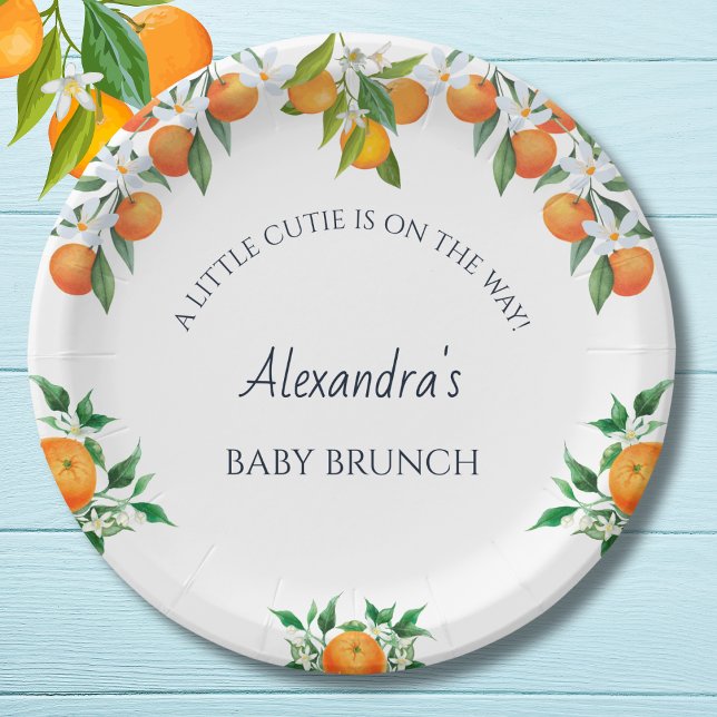 Eine kleine Süsse Orange Citrus Baby Brunch Pappteller (Von Creator hochgeladen)