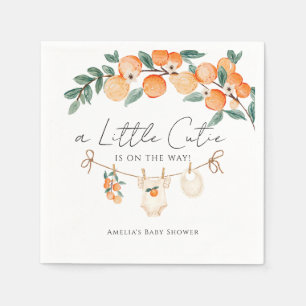 Eine kleine süße Orange Citrus-Baby-Party Serviette