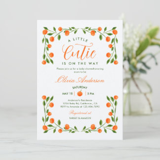 Eine kleine Süße Orange Citrus Babyparty Einladung