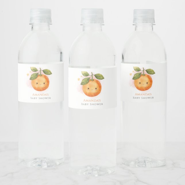 Eine kleine Süsse Orange Clementine Baby Dusche (Flaschen)