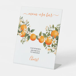 Eine kleine Süsse Orangen Mama-Osa Kinderdusche Sockelschild