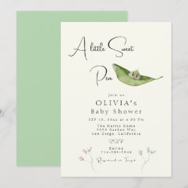 Eine kleine süße Pea Baby Dusche Einladung