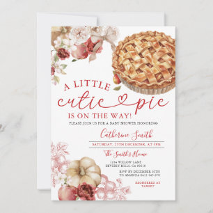 Eine kleine Süsse Pie Baby Dusche Apple Fall Flora Einladung