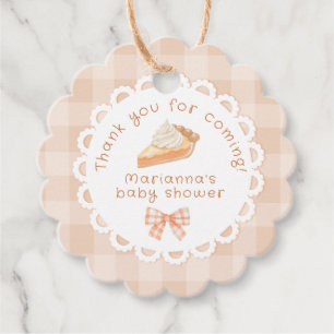 Eine kleine Süsse Pie Baby Dusche Danke Geschenkanhänger