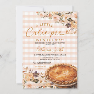 Eine kleine Süsse Pie Baby Dusche Gingham Fall Flo Einladung