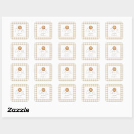 Eine kleine Süsse Pie Baby Dusche neutral Quadratischer Aufkleber
