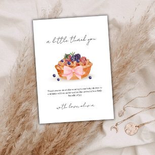 Eine kleine Süsse Pie Berry Bow Babydusche Dankeskarte