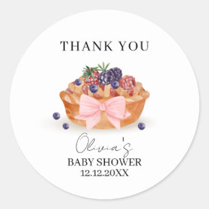 Eine kleine Süsse Pie Berry Bow Babydusche Runder Aufkleber