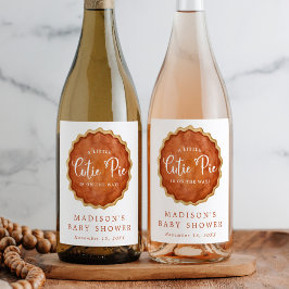 Eine kleine Süsse Pie Fall Pumpkin Baby Dusche Weinetikett
