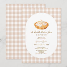Eine kleine Süsse Pie Gingham Baby Dusche Einladun