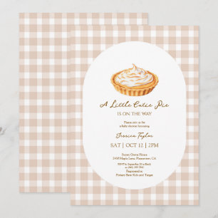 Eine kleine Süsse Pie Gingham Baby Dusche Einladun Dankeskarte