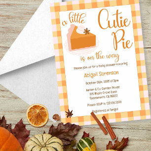 Eine kleine Süsse Pie Gingham Fall Baby Dusche Einladung