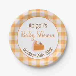 Eine kleine Süsse Pie Gingham Fall Baby Dusche Pappteller