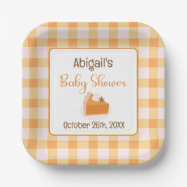 Eine kleine Süsse Pie Gingham Fall Baby Dusche Pappteller