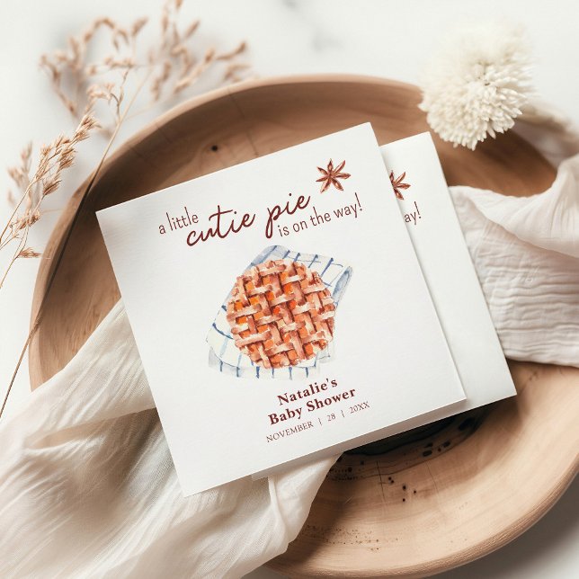 Eine kleine Süsse Pie ist auf dem Weg Babydusche Serviette (Von Creator hochgeladen)