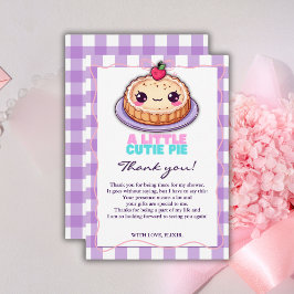 Eine kleine Süsse Pie Kawaii Lila Karierte Babydus Dankeskarte