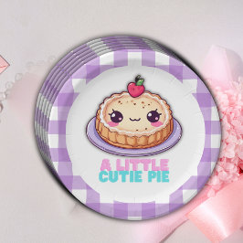 Eine kleine Süsse Pie Kawaii Lila Karierte Babydus Pappteller