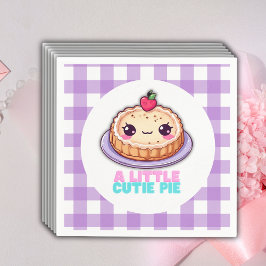 Eine kleine Süsse Pie Kawaii Lila Karierte Babydus Serviette