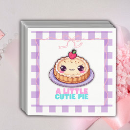 Eine kleine Süsse Pie Kawaii Lila Karierte Babydus Serviette