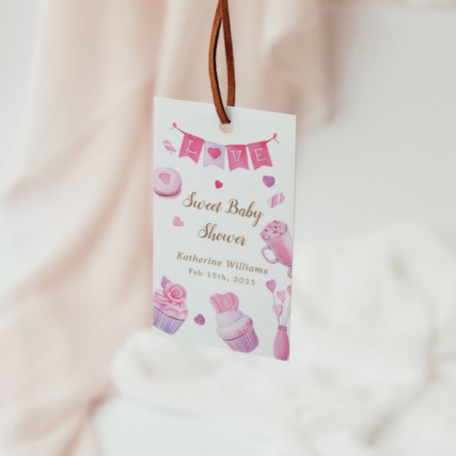 Eine kleine süße Pink-Babydusche Geschenkanhänger (Von Creator hochgeladen)