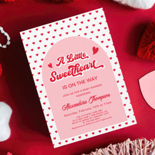 Eine kleine süße Pink Valentine Baby Dusche Einladung