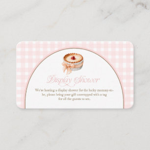 Eine kleine süße Torte Pink Gingham Display Dusche Begleitkarte