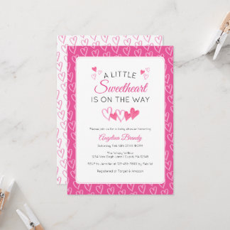 Eine kleine süße Valentinsherz-Babyparty Einladung