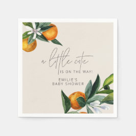 Eine kleine Süsse Zitrus Orange Fruit Baby Dusche  Serviette