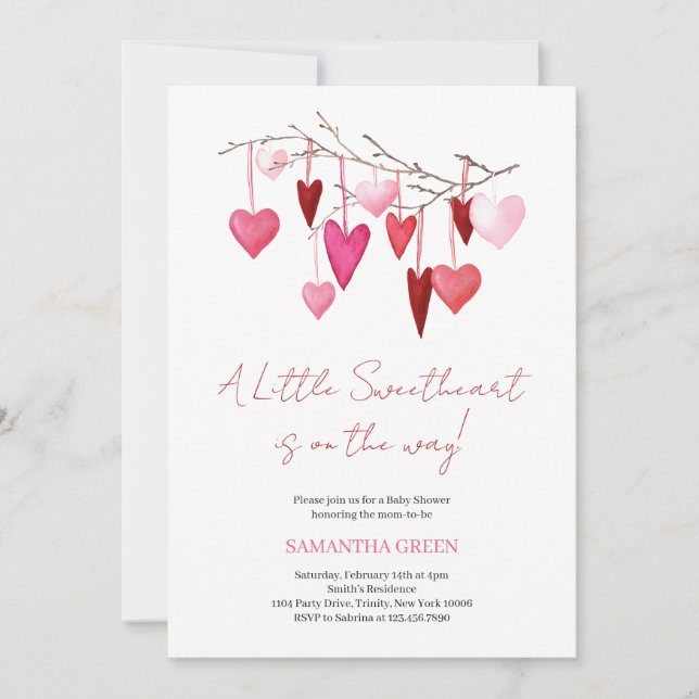 Eine kleine Sweetheart Baby-Dusche Einladung (Vorderseite)