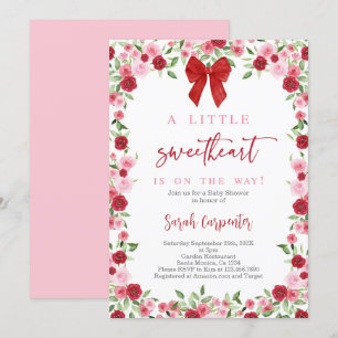 Eine kleine Sweetheart Bow Baby Dusche Einladung