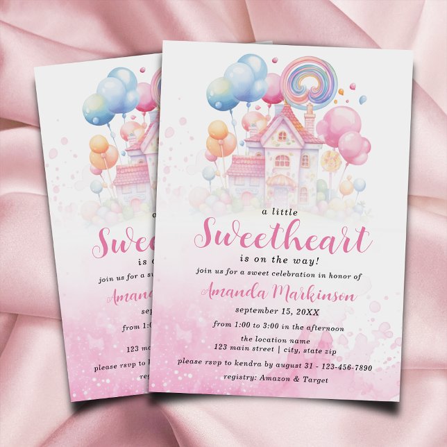 Eine kleine Sweetheart Candy Baby Dusche Einladung (Von Creator hochgeladen)
