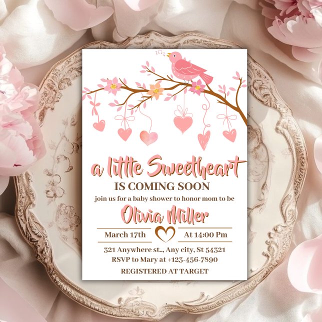 Eine kleine Sweetheart Valentine Baby Dusche Einladung (Von Creator hochgeladen)