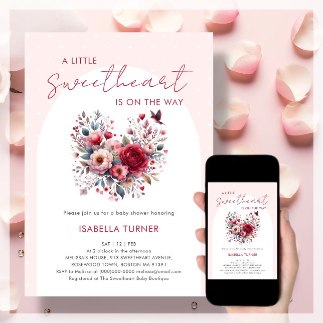 Eine kleine Sweetheart Valentine Baby Dusche Einladung (Von Creator hochgeladen)