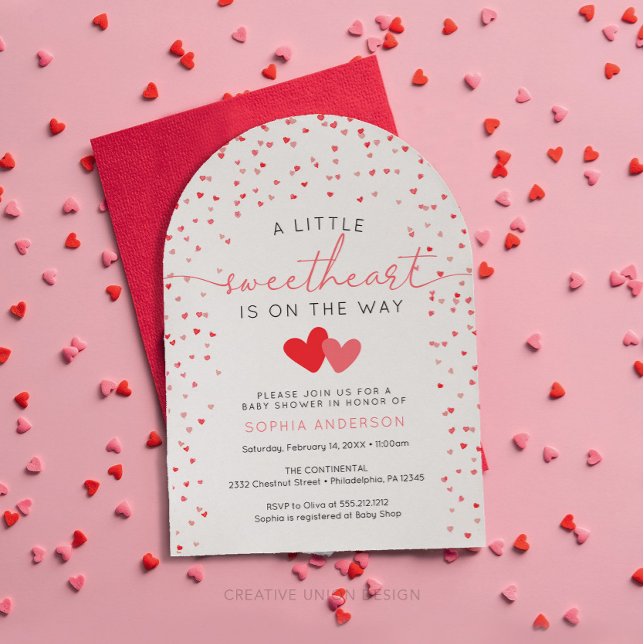 Eine kleine Sweetheart Valentine Baby Dusche lädt  Einladung (little sweetheart baby shower)