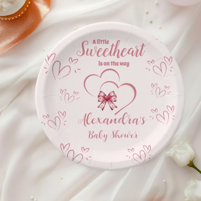 Eine kleine Sweetheart Valentine Baby Dusche Pappteller (Von Creator hochgeladen)