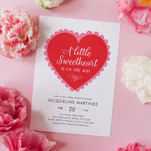 Eine kleine Sweetheart Valentines Babydusche Einladung