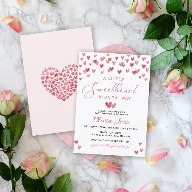 Eine kleine Sweetheart Valentines Babydusche Einladung (Von Creator hochgeladen)