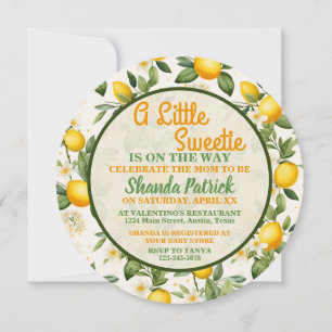 Eine kleine Sweetie Lemon Theme Baby Dusche Einladung