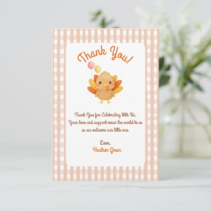 Eine kleine Truthahn-Baby-Shower-Dankeskarten Dankeskarte