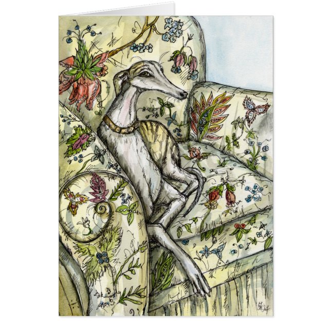 Eine kleine Werdene Whippet Kunst-Illustration (Vorne)