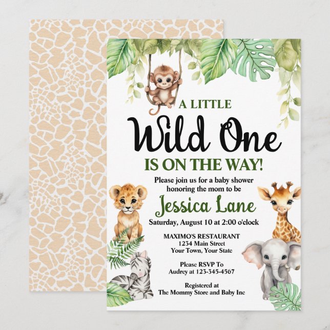 Eine kleine Wild One Baby Dusche Einladung (Vorne/Hinten)