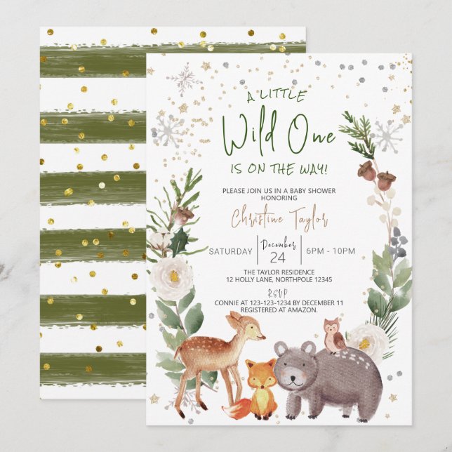 Eine kleine Wild One Baby Dusche Einladung (Vorne/Hinten)