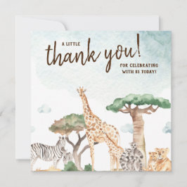 Eine kleine Wild One Safari Animals Kinderdusche Dankeskarte