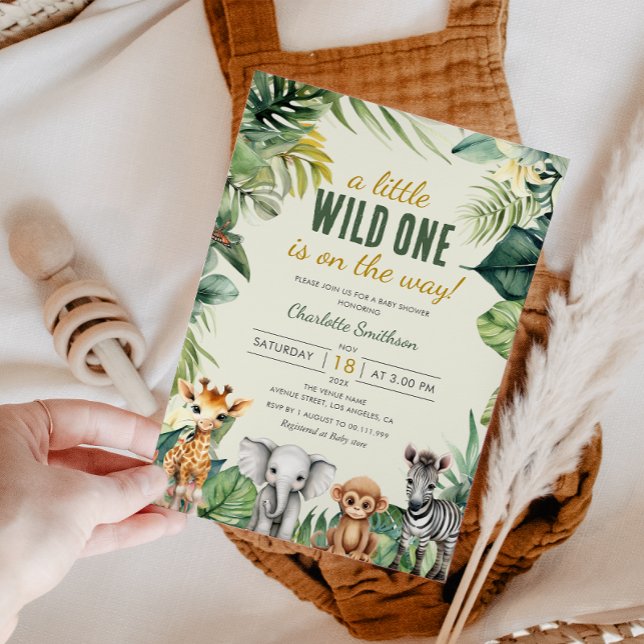 Eine kleine Wild One Safari Animals Kinderdusche Einladung (Von Creator hochgeladen)