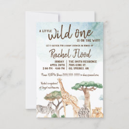 Eine kleine Wild One Safari Animals Kinderdusche Einladung