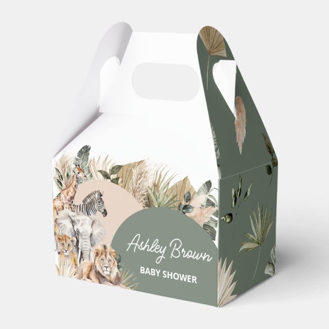 Eine kleine Wild One Safari Animals Kinderdusche Geschenkschachtel (Vorderseite)